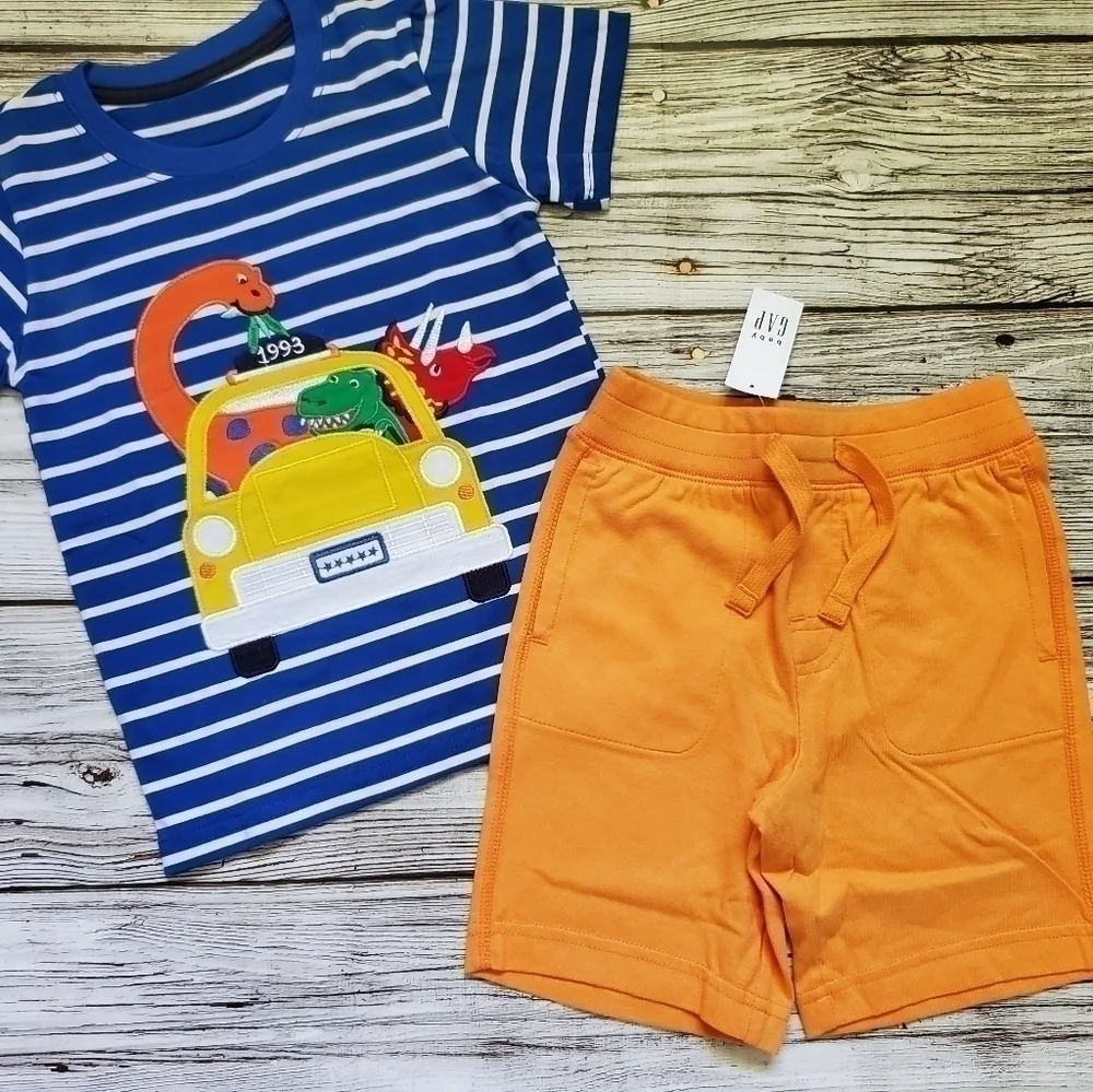 Zoo Trip Dino Stroll Outfit Dinosaurs Giraffe T-Shirts Shorts Outfit